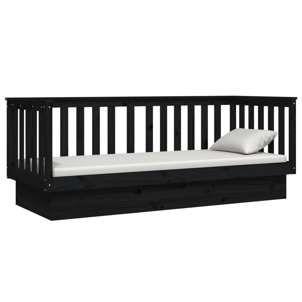 Black Pine Solid Wood Day Bed Frame 75x190 cm - No Mattress