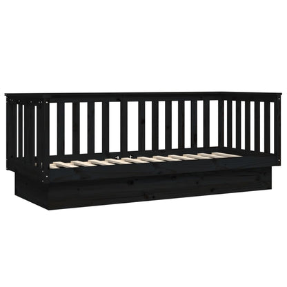 Black Pine Solid Wood Day Bed Frame 75x190 cm - No Mattress
