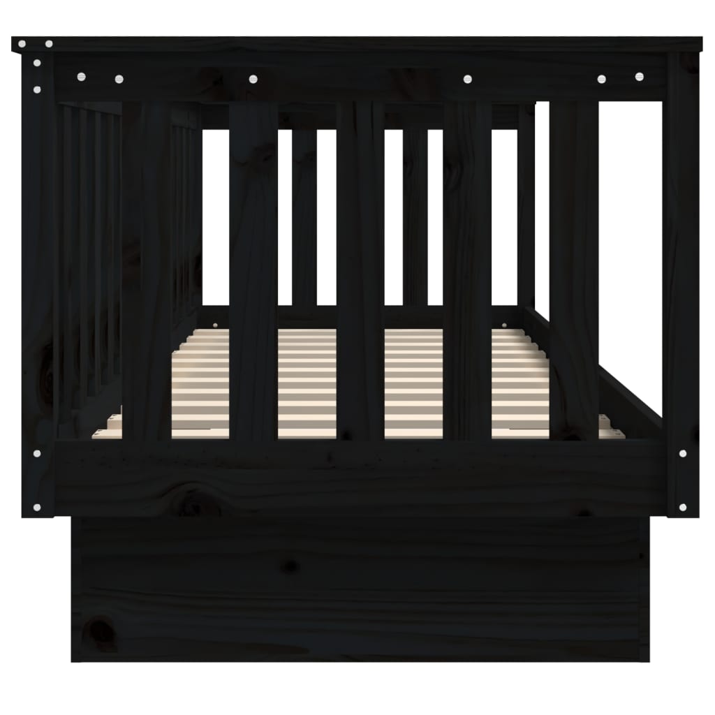 Black Pine Solid Wood Day Bed Frame 75x190 cm - No Mattress