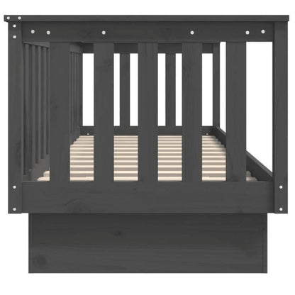 Solid Pine Grey Day Bed Frame 90x190 cm - No Mattress Included