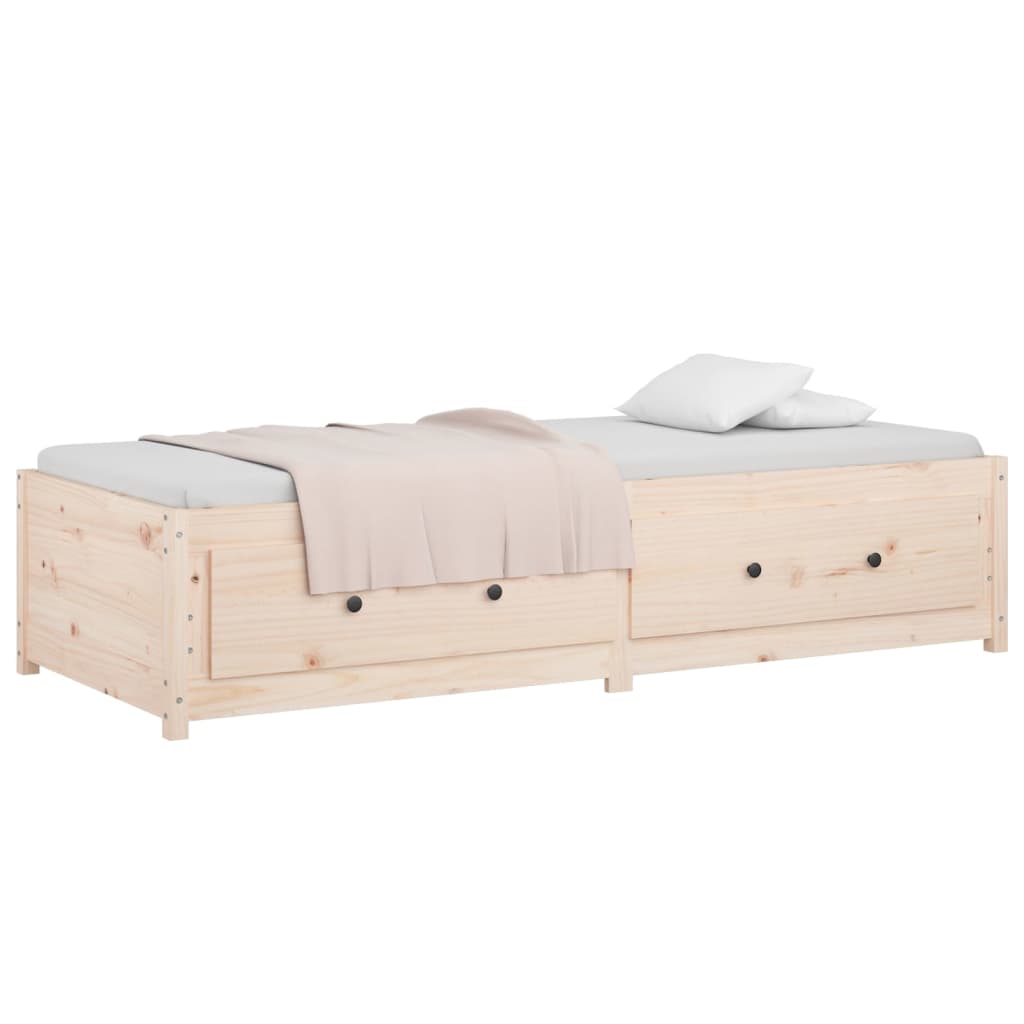 Solid Pine Wood Day Bed Frame 80x200 cm - Mattress Not Included