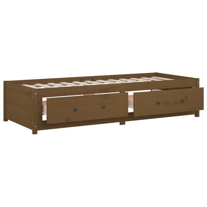 Solid Wood Pine Day Bed, Honey Brown, 80x200 cm - No Mattress