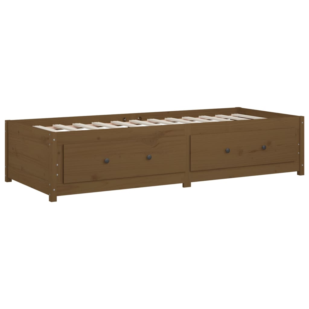Solid Pine Honey Brown Day Bed Frame 90x190 cm - No Mattress