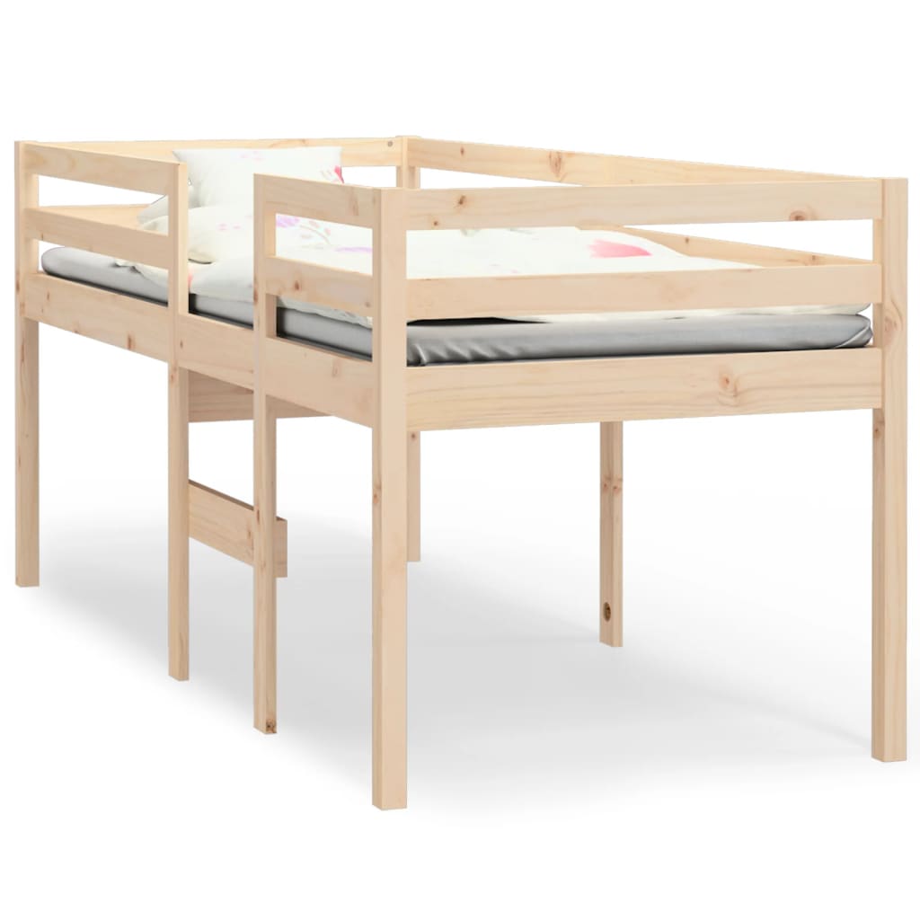 Solid Pine High Sleeper Bed Frame 90x200 cm - No Mattress Included
