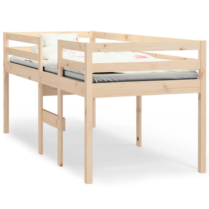 Solid Pine High Sleeper Bed Frame 90x200 cm - No Mattress Included
