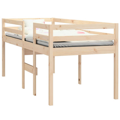 Solid Pine High Sleeper Bed Frame 90x200 cm - No Mattress Included