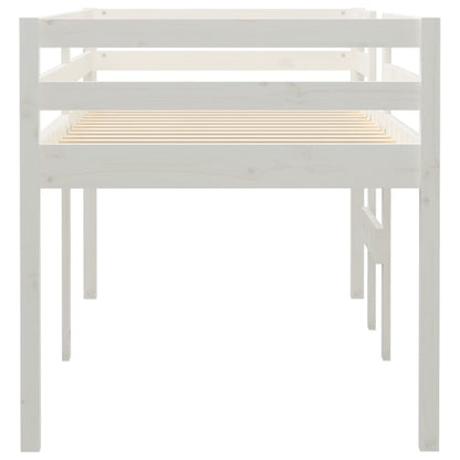 White Pine High Sleeper Bed, 90x190 cm, Solid Wood, No Mattress