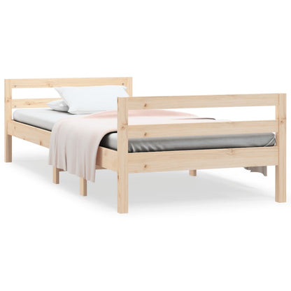 Solid Pine Wood Single Bed Frame 90x190 cm - No Mattress Included
