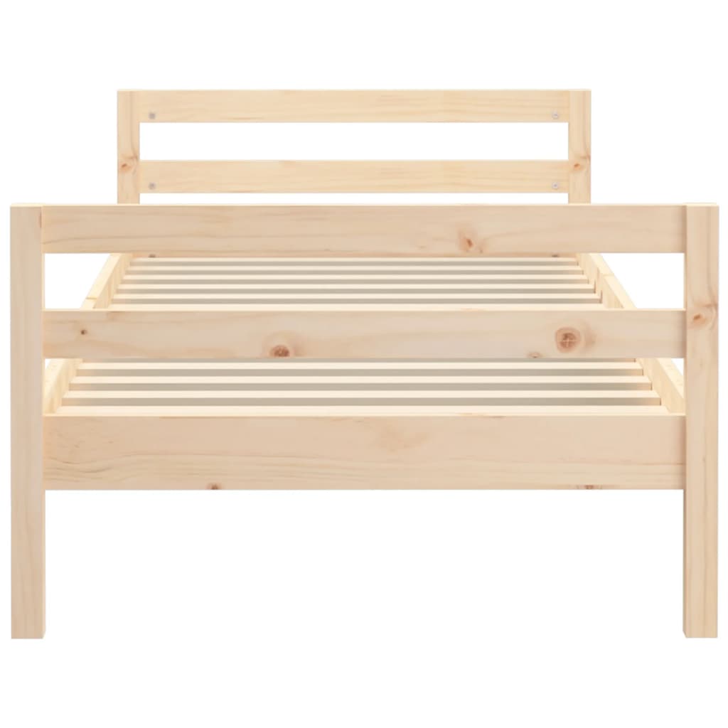 Solid Pine Wood Single Bed Frame 90x190 cm - No Mattress Included