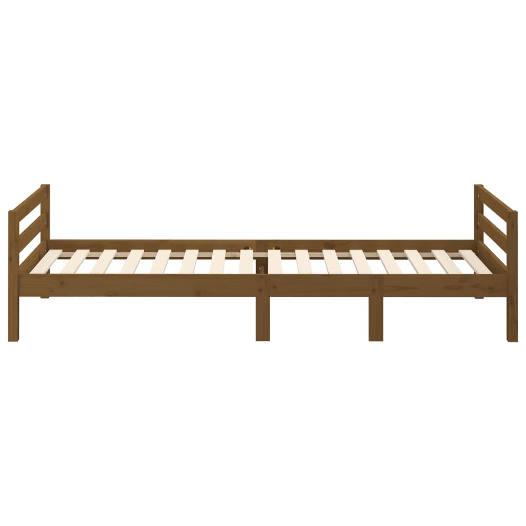 Solid Pine Wood Bed Frame, Honey Brown, 75x190cm Small Single