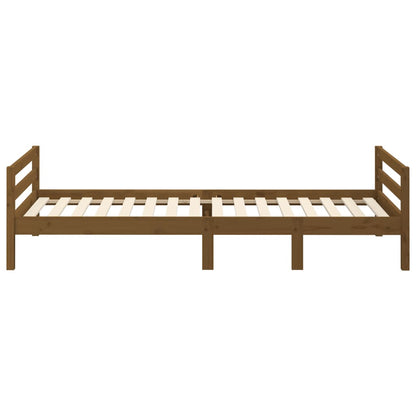 Solid Pine Wood Bed Frame, Honey Brown, 75x190cm Small Single