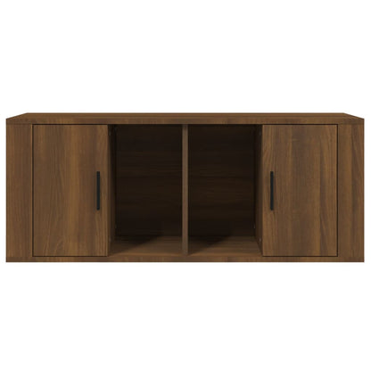 TV Cabinet Brown Oak 100x35x40 cm Engineered Wood