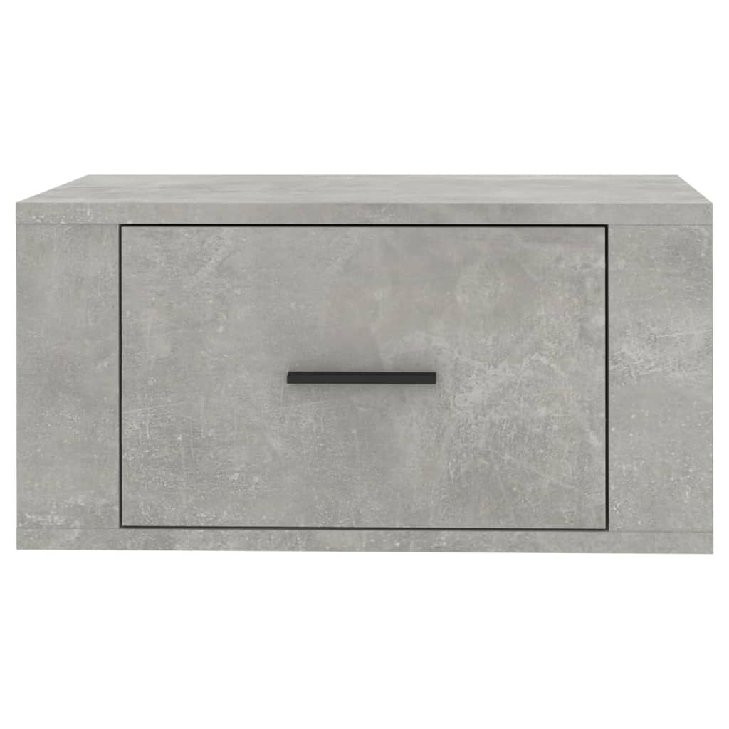Concrete Grey Wall-Mounted Bedside Cabinet - 50x36x25 cm
