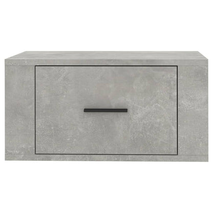 Concrete Grey Wall-Mounted Bedside Cabinet - 50x36x25 cm