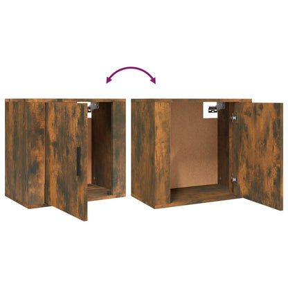 Smoked Oak Wall-Mounted Bedside Cabinets 2 Pcs - 50x30x47 cm