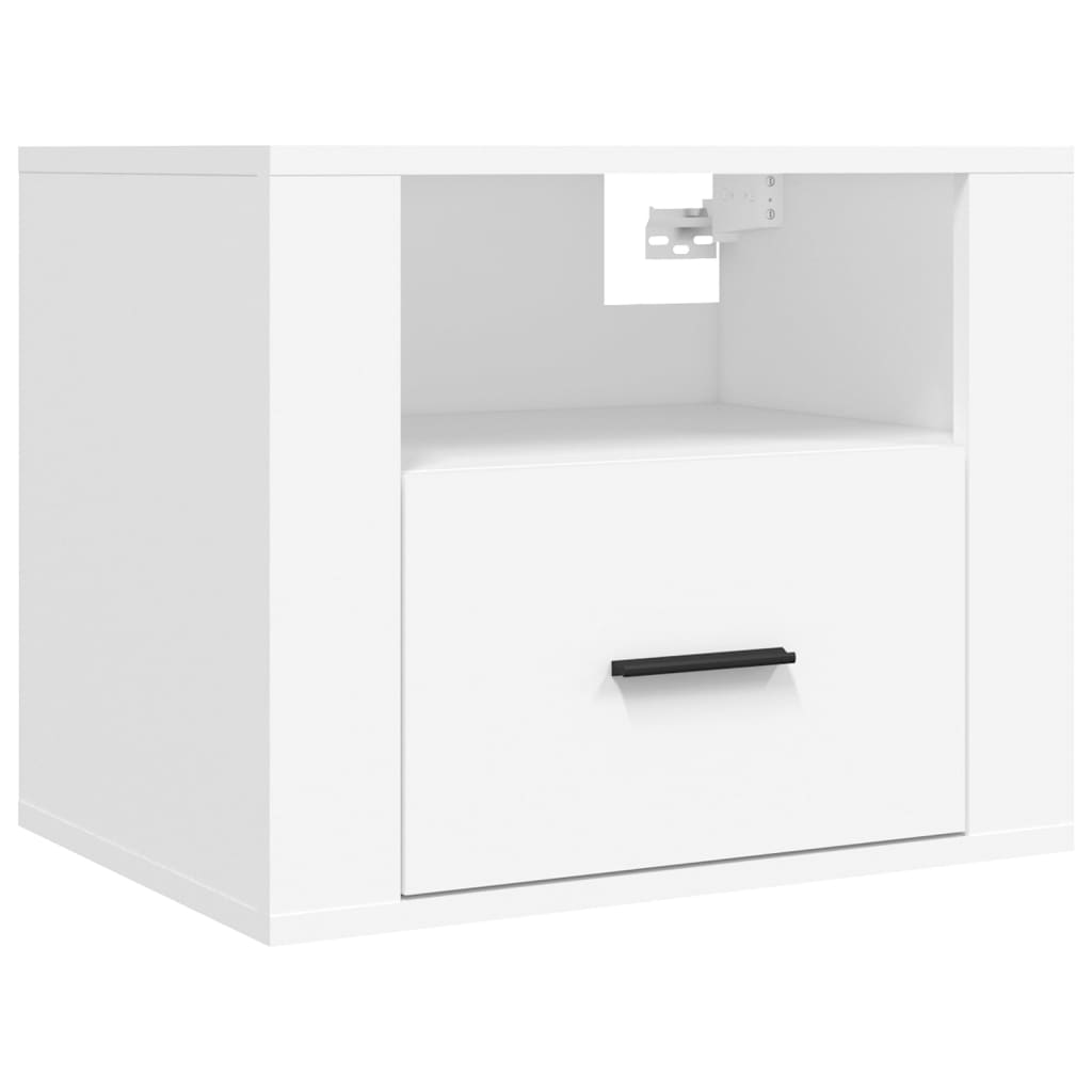 White Wall-Mounted Bedside Cabinets Set of 2 - 50x36x40 cm