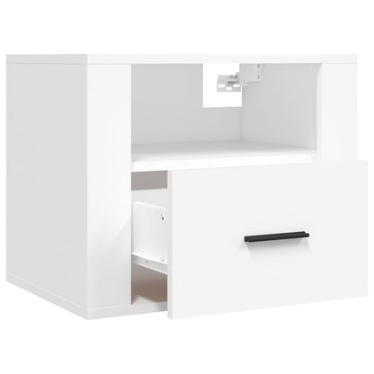 White Wall-Mounted Bedside Cabinets Set of 2 - 50x36x40 cm