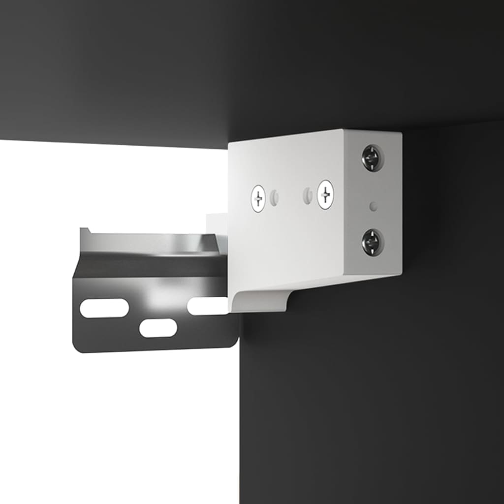 Sleek Black Wall-Mounted Bedside Cabinets, Set of 2, 50x36x40 cm