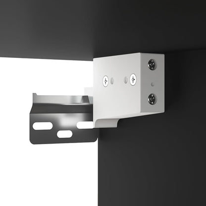 Sleek Black Wall-Mounted Bedside Cabinets, Set of 2, 50x36x40 cm