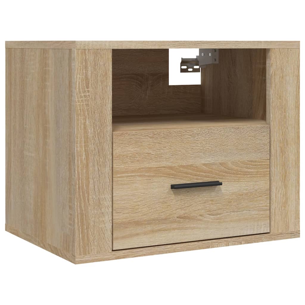 Sonoma Oak Wall-Mounted Bedside Cabinets - Set of 2, 50x36x40 cm