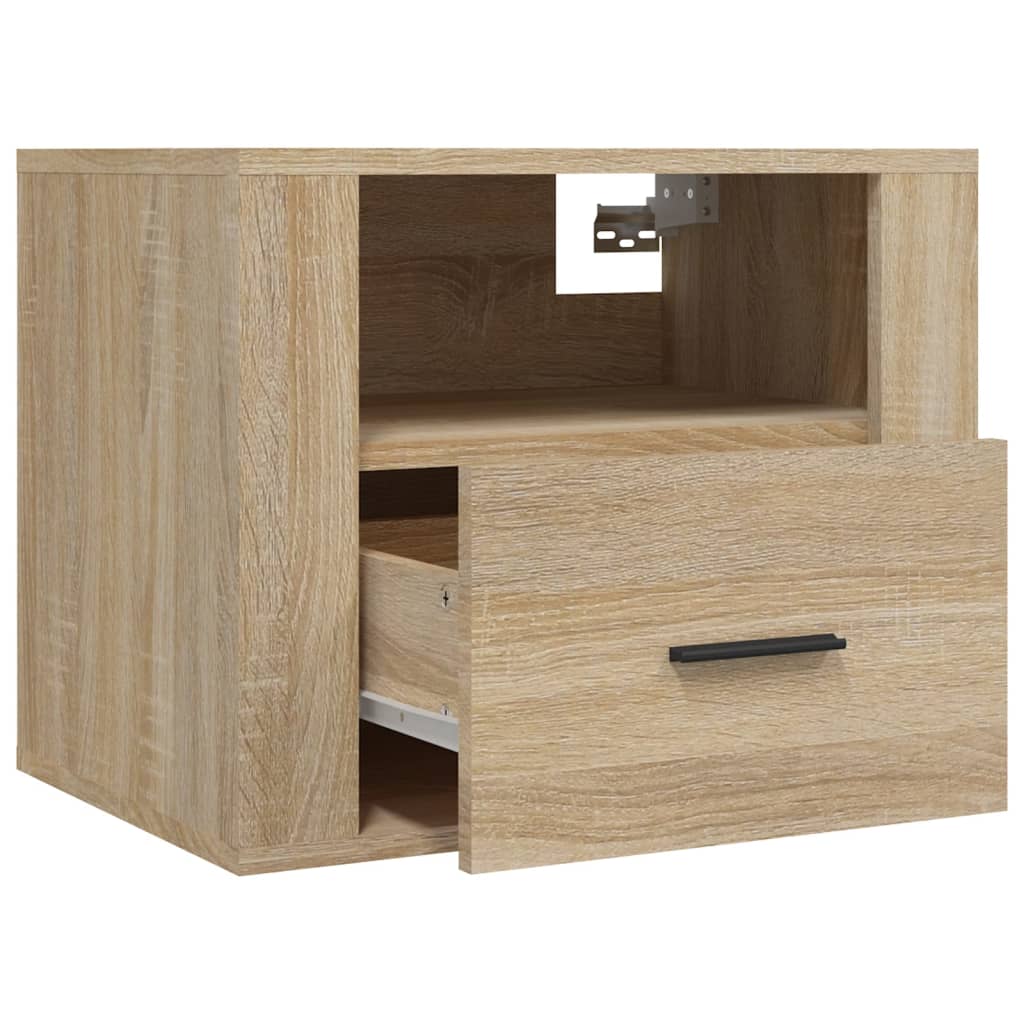 Sonoma Oak Wall-Mounted Bedside Cabinets - Set of 2, 50x36x40 cm
