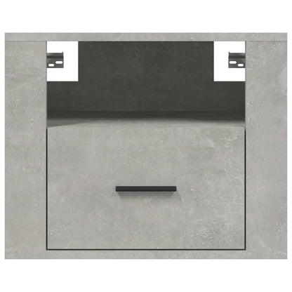 Concrete Grey Wall-Mounted Bedside Cabinets, Set of 2, 50x36x40 cm