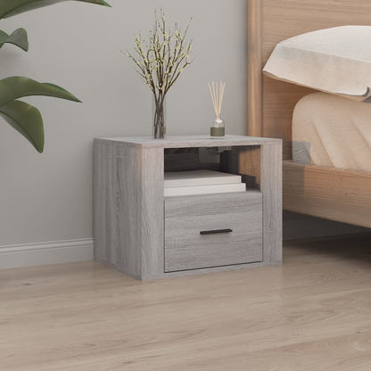 Grey Sonoma Wall-Mounted Bedside Cabinets Set of 2 - 50x36x40 cm