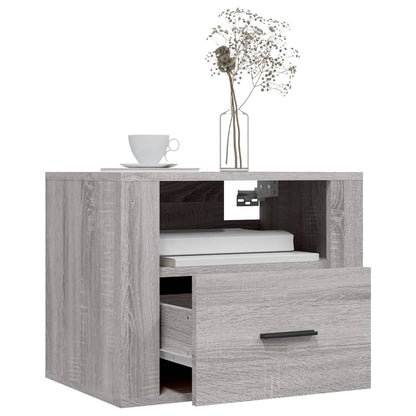 Grey Sonoma Wall-Mounted Bedside Cabinets Set of 2 - 50x36x40 cm