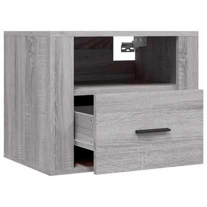Grey Sonoma Wall-Mounted Bedside Cabinets Set of 2 - 50x36x40 cm