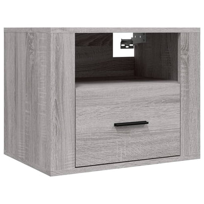 Grey Sonoma Wall-Mounted Bedside Cabinets Set of 2 - 50x36x40 cm