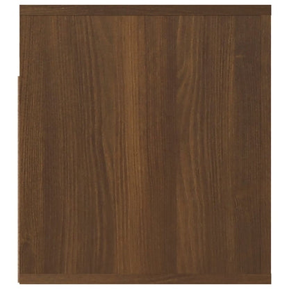 Brown Oak Wall-Mounted Bedside Cabinets 2pcs - 50x36x40 cm