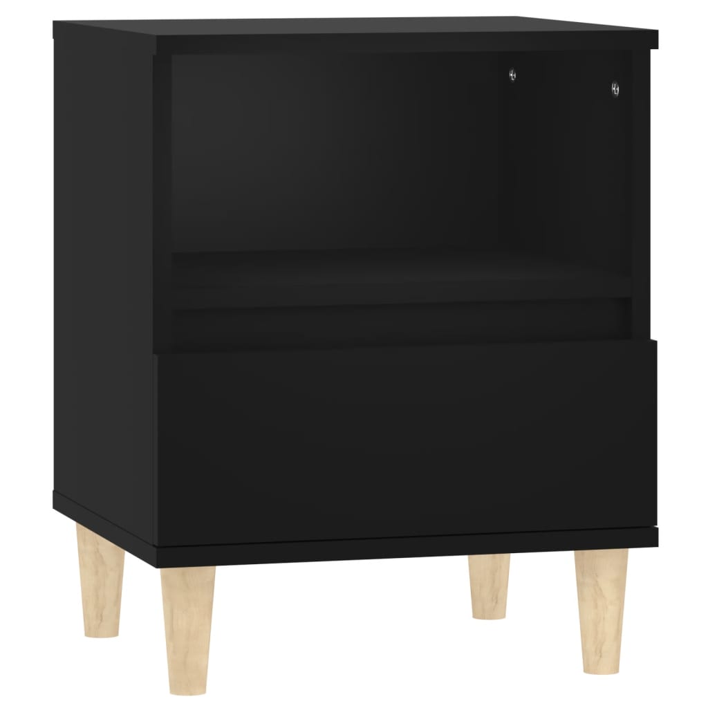 Sleek Black Bedside Cabinet, 40x35x50 cm - Stylish & Functional Design