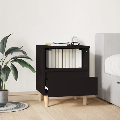 Sleek Black Bedside Cabinet, 40x35x50 cm - Stylish & Functional Design