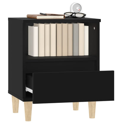 Sleek Black Bedside Cabinet, 40x35x50 cm - Stylish & Functional Design