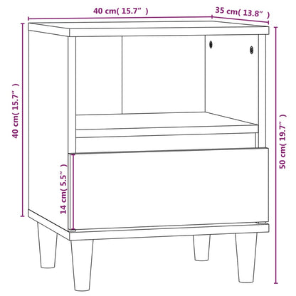 Sleek Black Bedside Cabinet, 40x35x50 cm - Stylish & Functional Design