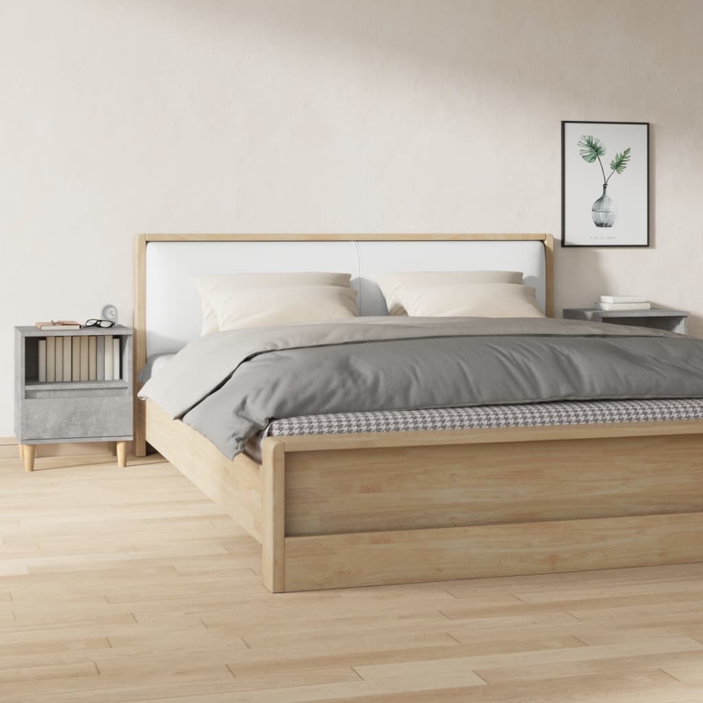 Concrete Grey Bedside Cabinets 2pcs - Sleek Design 40x35x50 cm