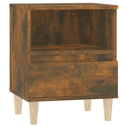 Stylish Smoked Oak Bedside Cabinets Set - 2 pcs, 40x35x50 cm