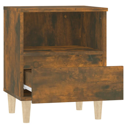 Stylish Smoked Oak Bedside Cabinets Set - 2 pcs, 40x35x50 cm