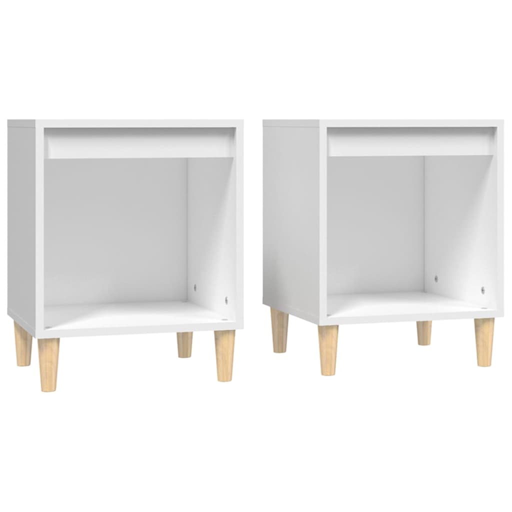 White Bedside Cabinets Set of 2 - Sleek Design, 40x35x50 cm