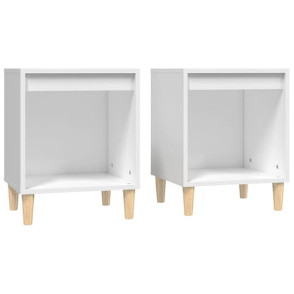 White Bedside Cabinets Set of 2 - Sleek Design, 40x35x50 cm
