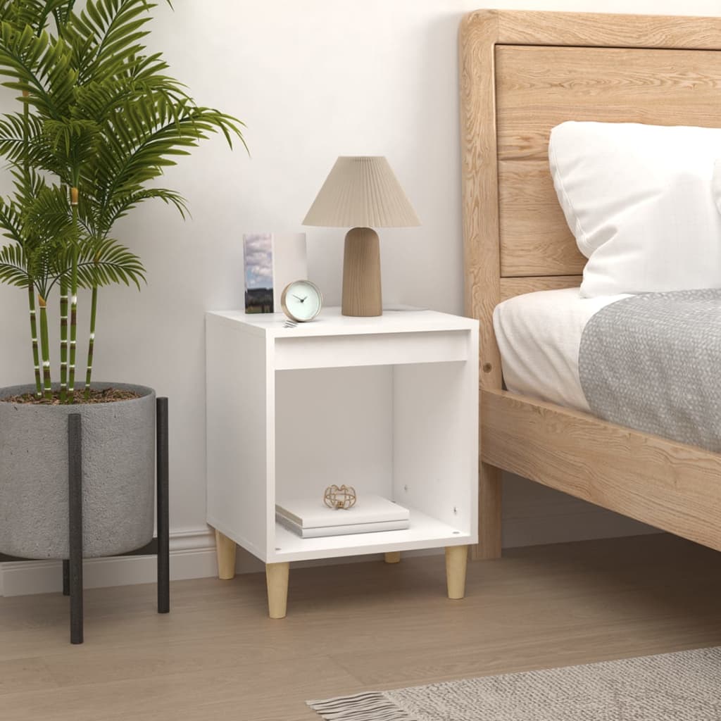 White Bedside Cabinets Set of 2 - Sleek Design, 40x35x50 cm