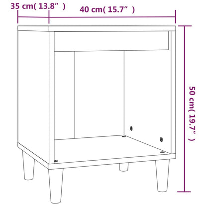 White Bedside Cabinets Set of 2 - Sleek Design, 40x35x50 cm