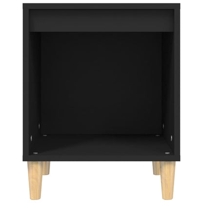 Black Engineered Wood Bedside Cabinet 40x35x50 cm