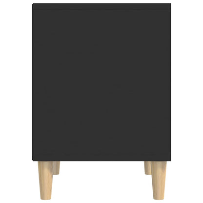 Black Engineered Wood Bedside Cabinet 40x35x50 cm
