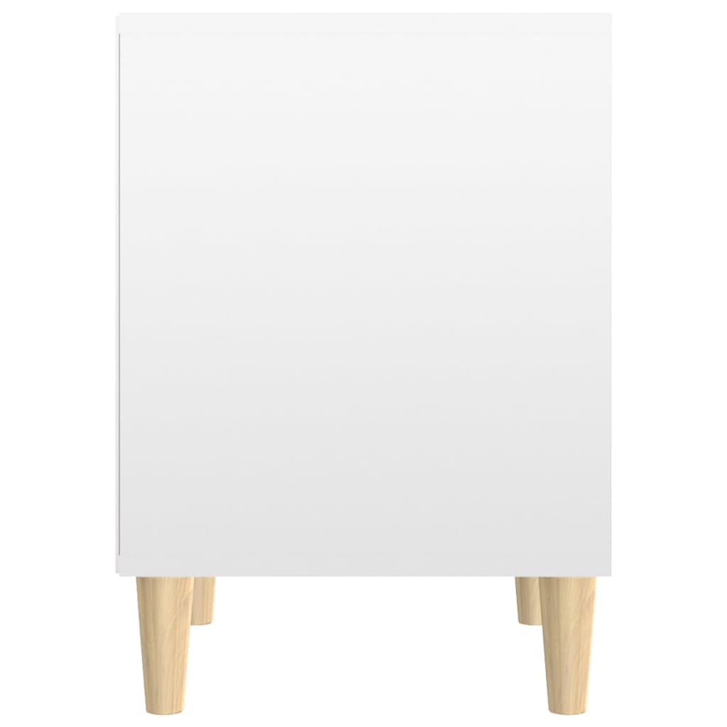Sleek High Gloss White Bedside Cabinet, 40x35x50 cm, Engineered Wood