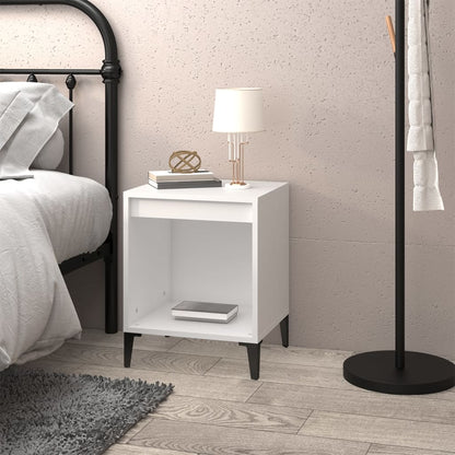 Sleek White Bedside Cabinet - Compact 40x35x50 cm MDF Design