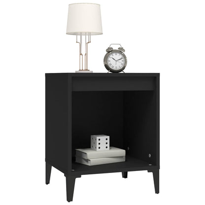 Black Bedside Cabinet, 40x35x50 cm - Sleek & Stylish Design