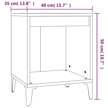 Black Bedside Cabinet, 40x35x50 cm - Sleek & Stylish Design