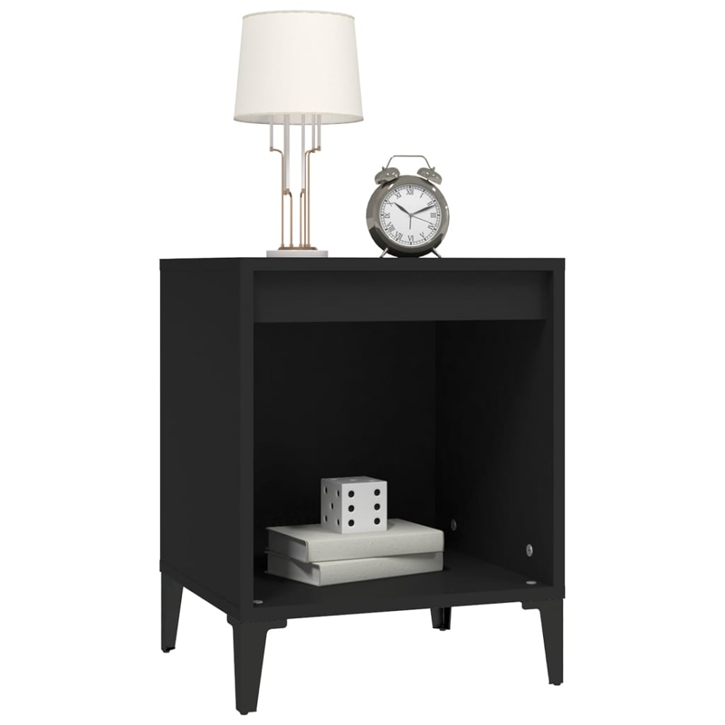 Black Bedside Cabinets Set of 2 - 40x35x50 cm - Sleek & Stylish Design