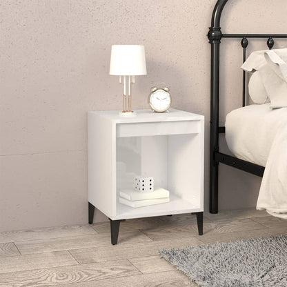 2 High Gloss White Bedside Cabinets 40x35x50 cm